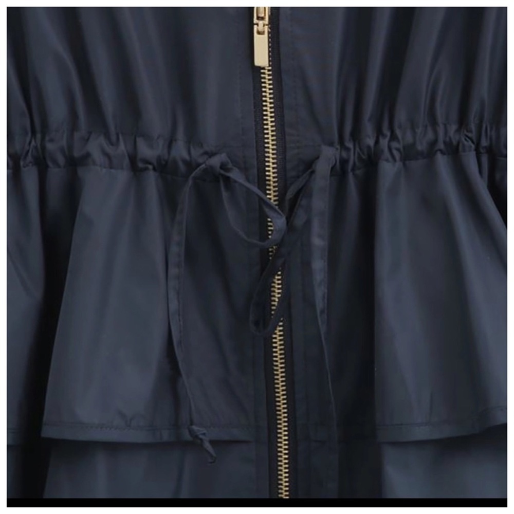 Black Silky Satin Layered Ruffle Jacket C79 - Picture 4 of 6